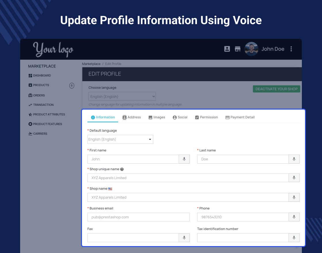 PrestaShop Marketplace Voice Reader