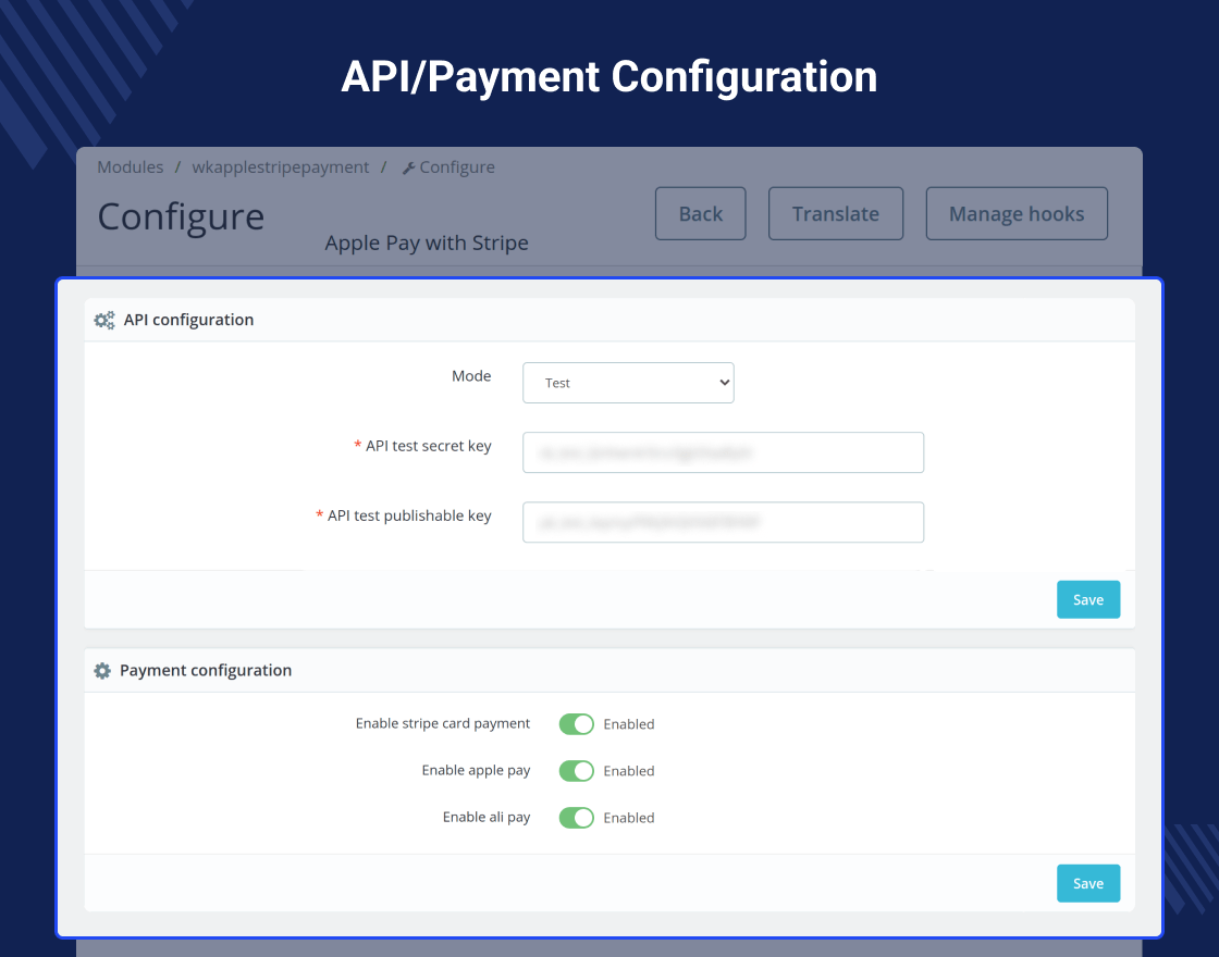 Prestashop Apple Pay, AliPay with Stripe Payment