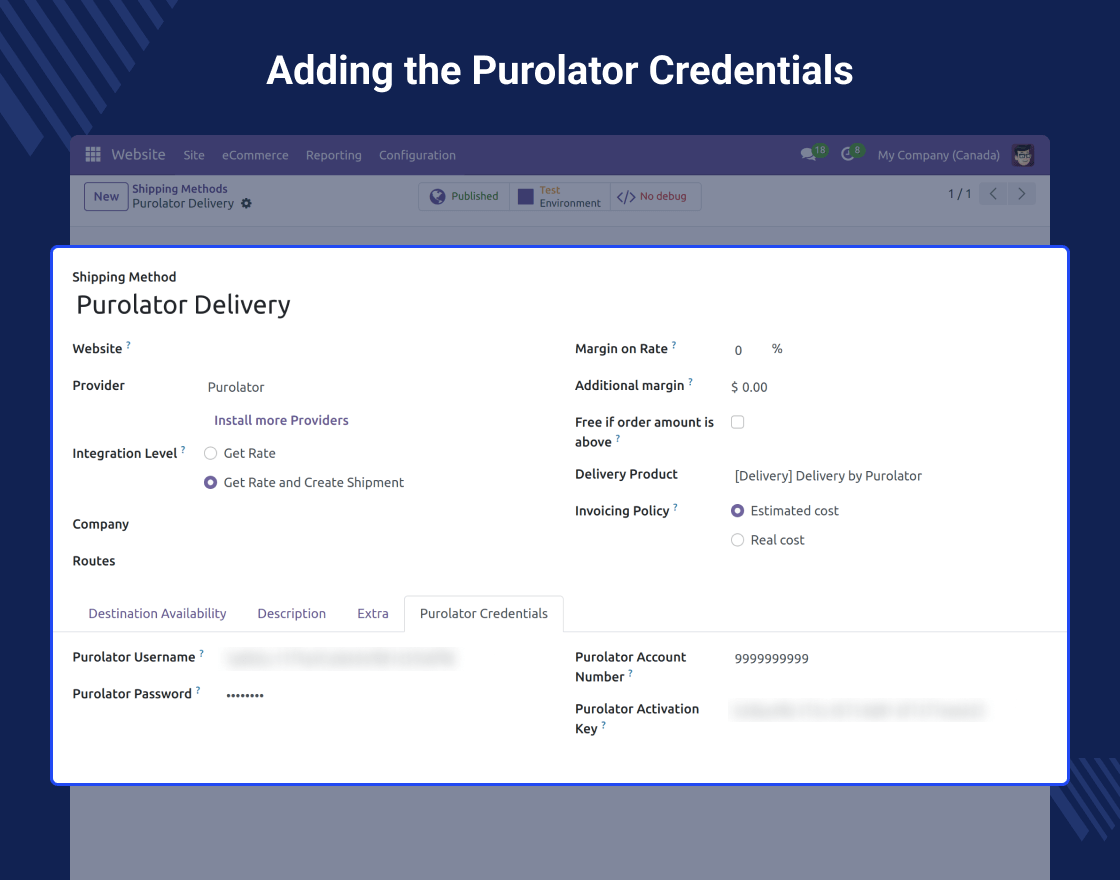 Odoo Purolator Shipping Integration