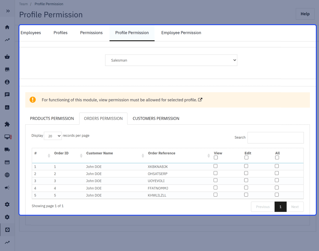 Prestashop Employee Advance Permission