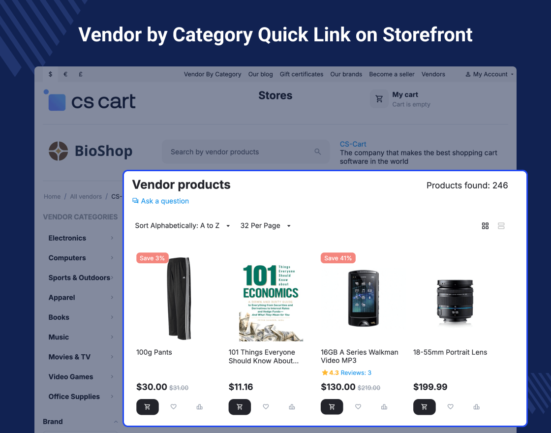CS-Cart Advanced Vendor List