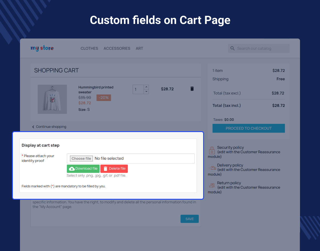 PrestaShop Checkout Custom Fields 