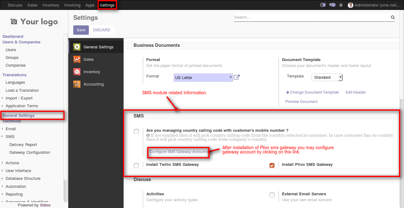 Odoo Plivo SMS Gateway