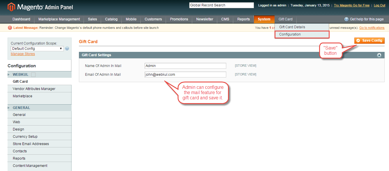 Magento (OpenMage) Gift Card