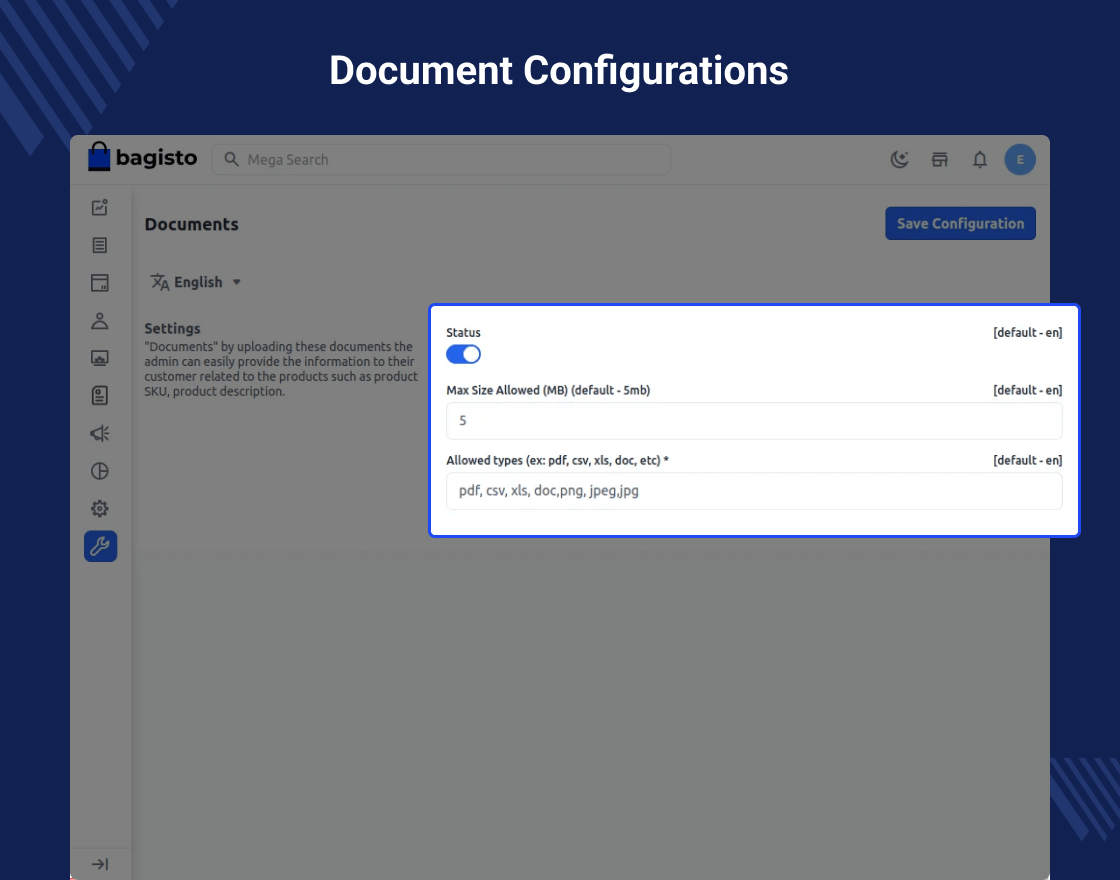 Laravel eCommerce Customer Document