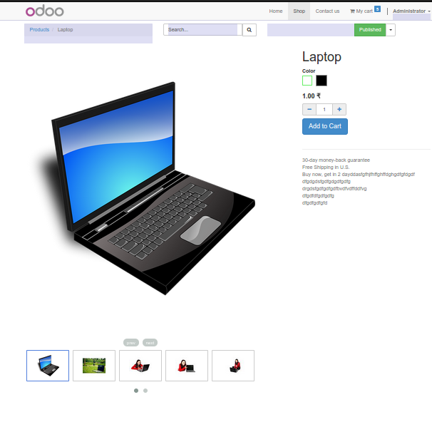 Odoo Website Product Multi Images