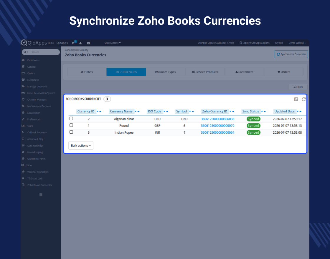 QloApps Zoho Books Connector
