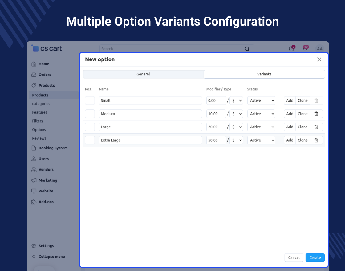 CS-Cart Multi-Select Product Options