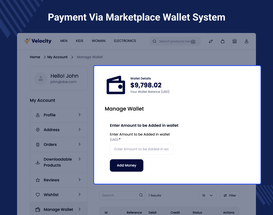 Laravel Multi Vendor Wallet System
