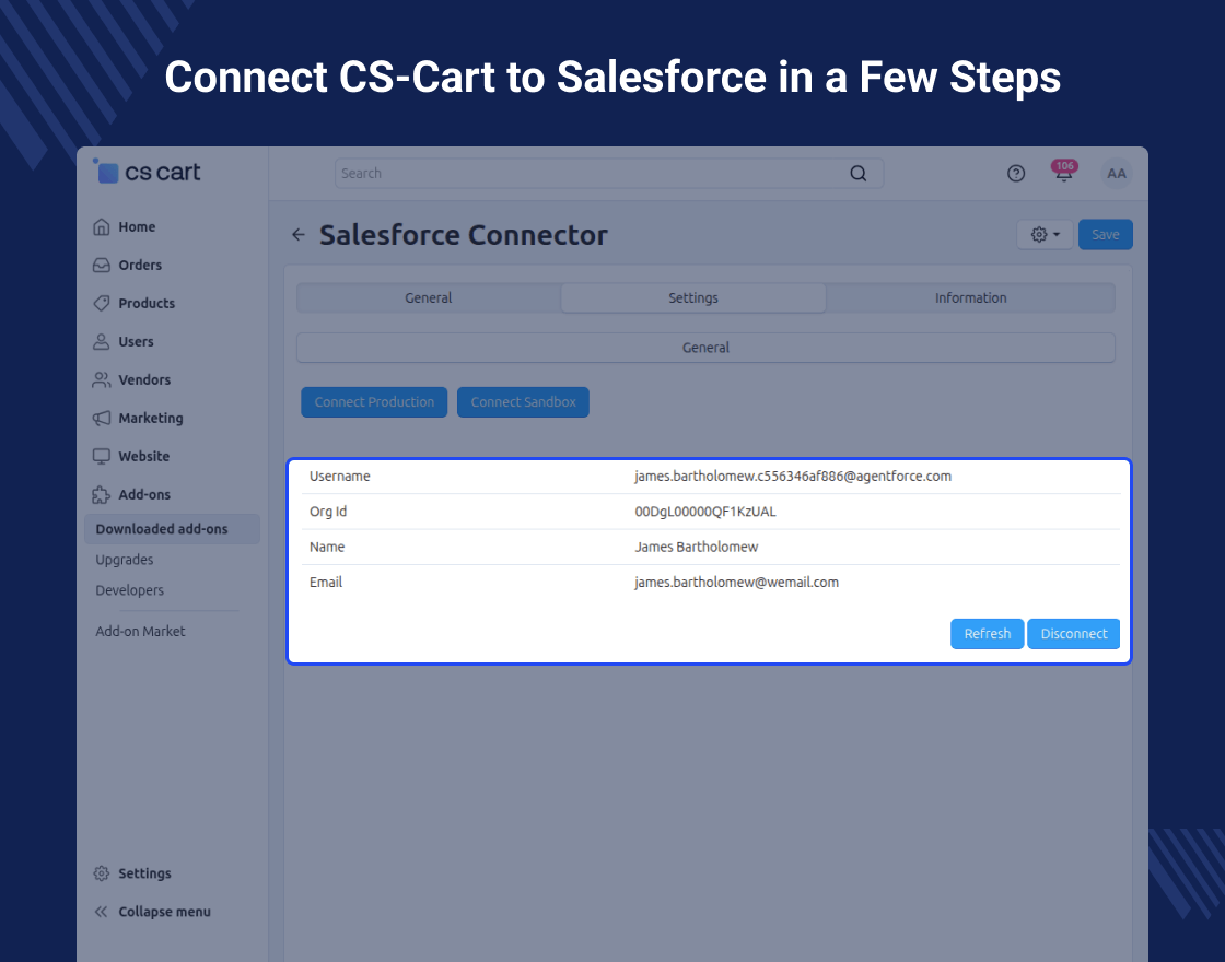 CS-Cart Salesforce Connector