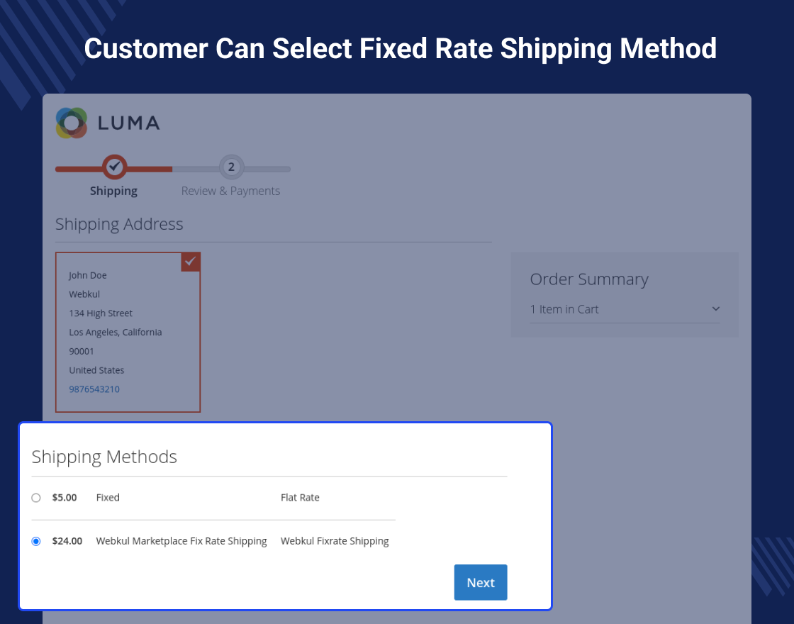Magento 2 Fixed Rate Shipping Marketplace Add-on