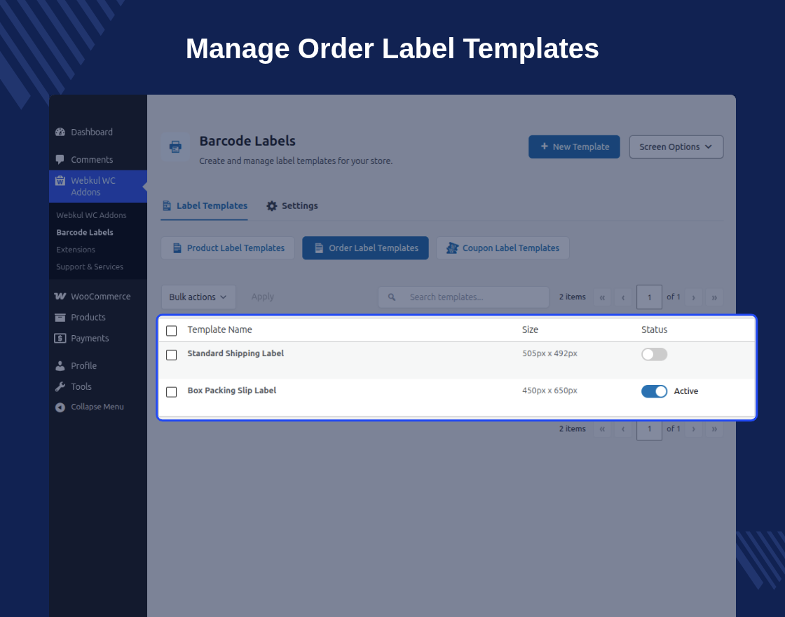 WooCommerce Barcode Labels for Products and Orders