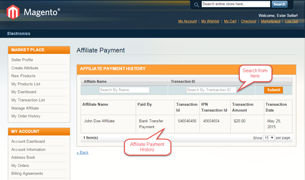 Marketplace Affiliate System For Magento (OpenMage)