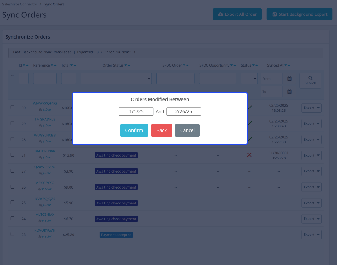 PrestaShop Salesforce Connector