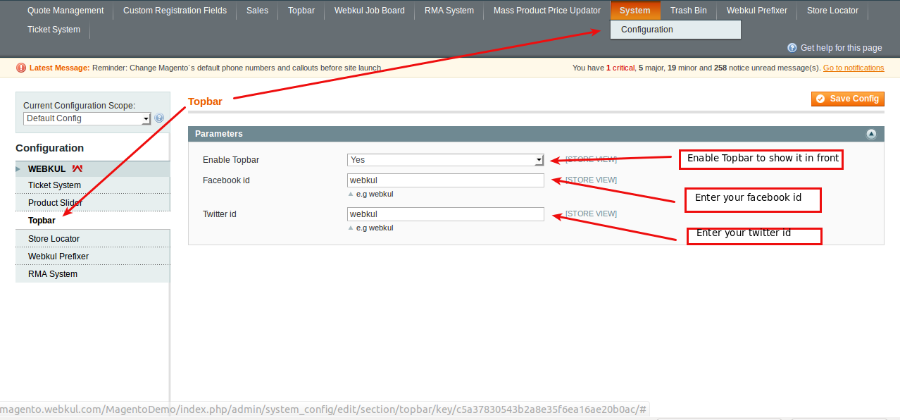 Magento (OpenMage) Top Notification Bar