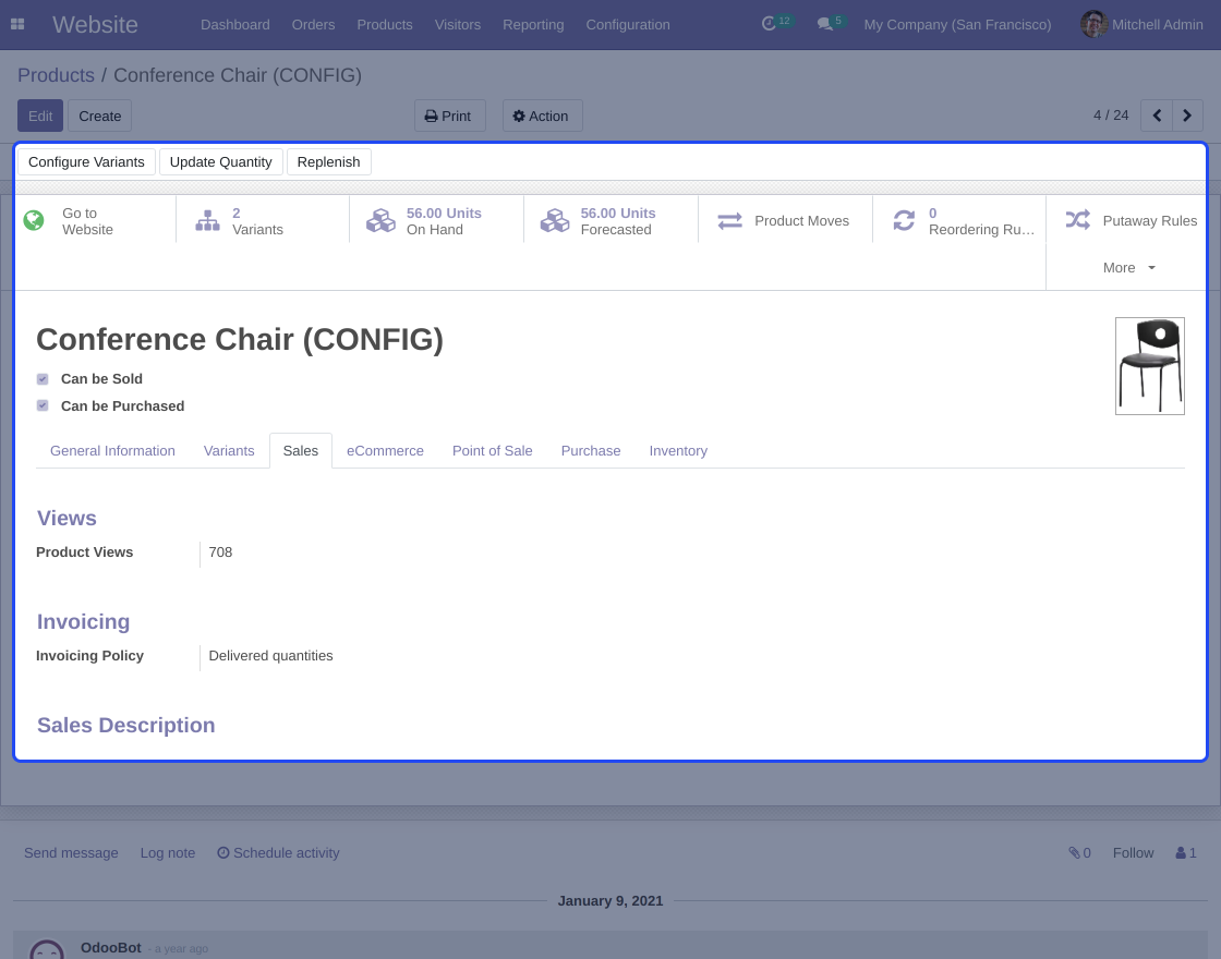 Odoo Website Most Viewed Products