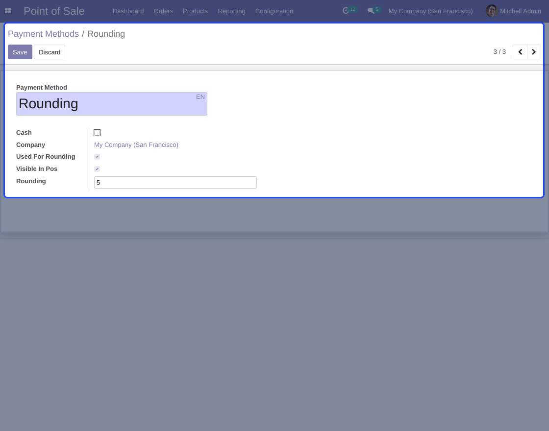 Odoo POS Rounding Off Amount