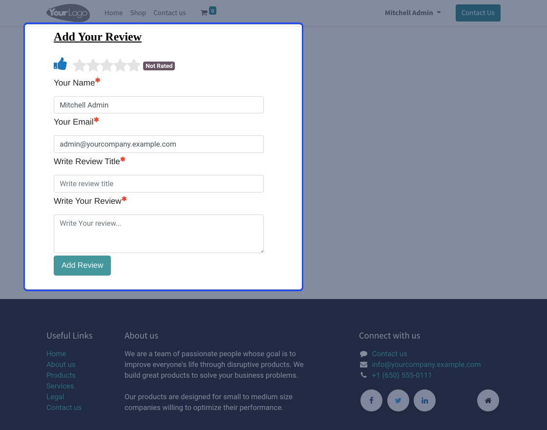 Odoo Website Product Review