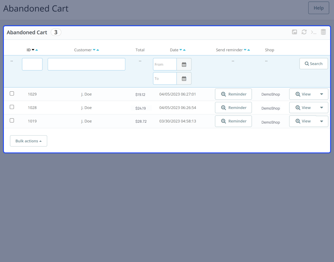 PrestaShop Abandoned Cart Reminder