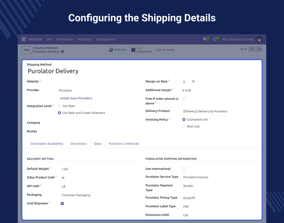 Odoo Purolator Shipping Integration