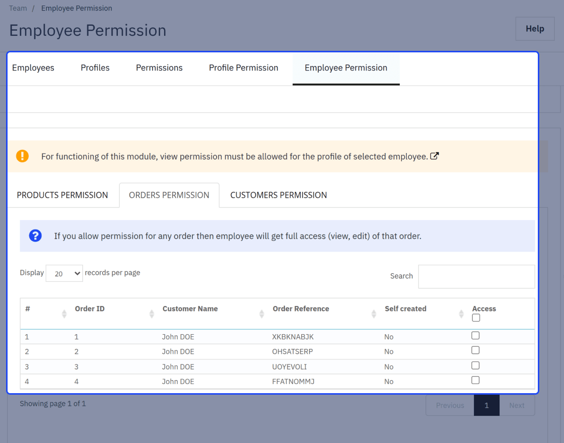 Prestashop Employee Advance Permission