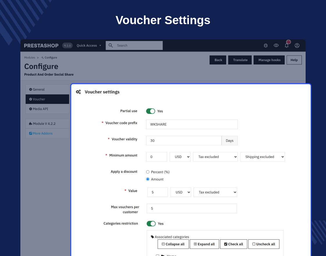 Prestashop Product and Order Social Share