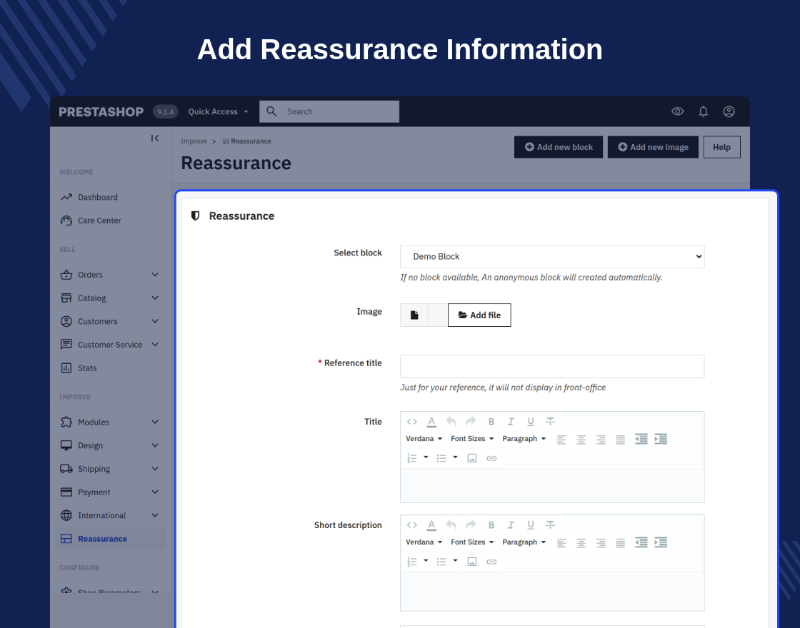Prestashop Advance Reassurance Block