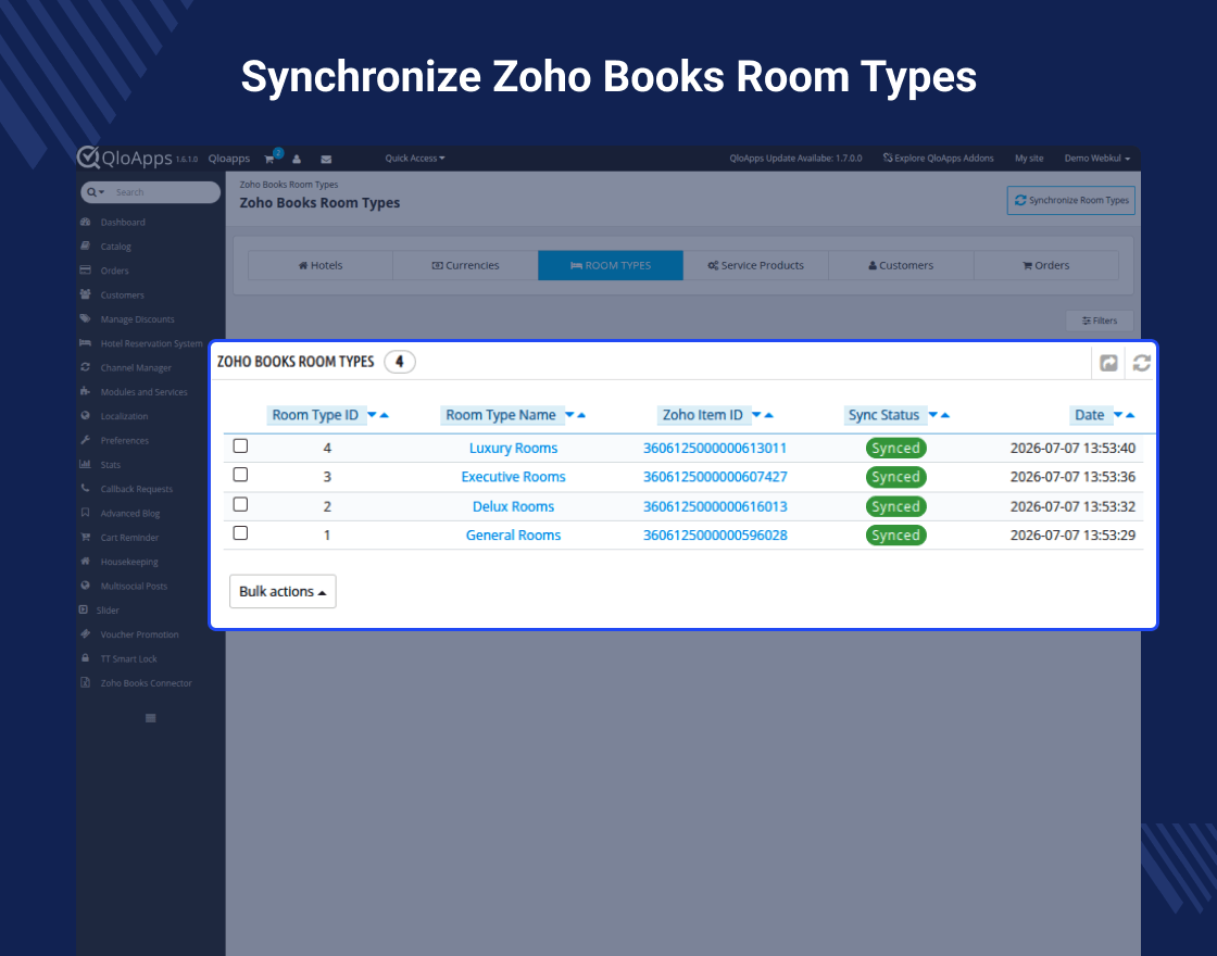 QloApps Zoho Books Connector