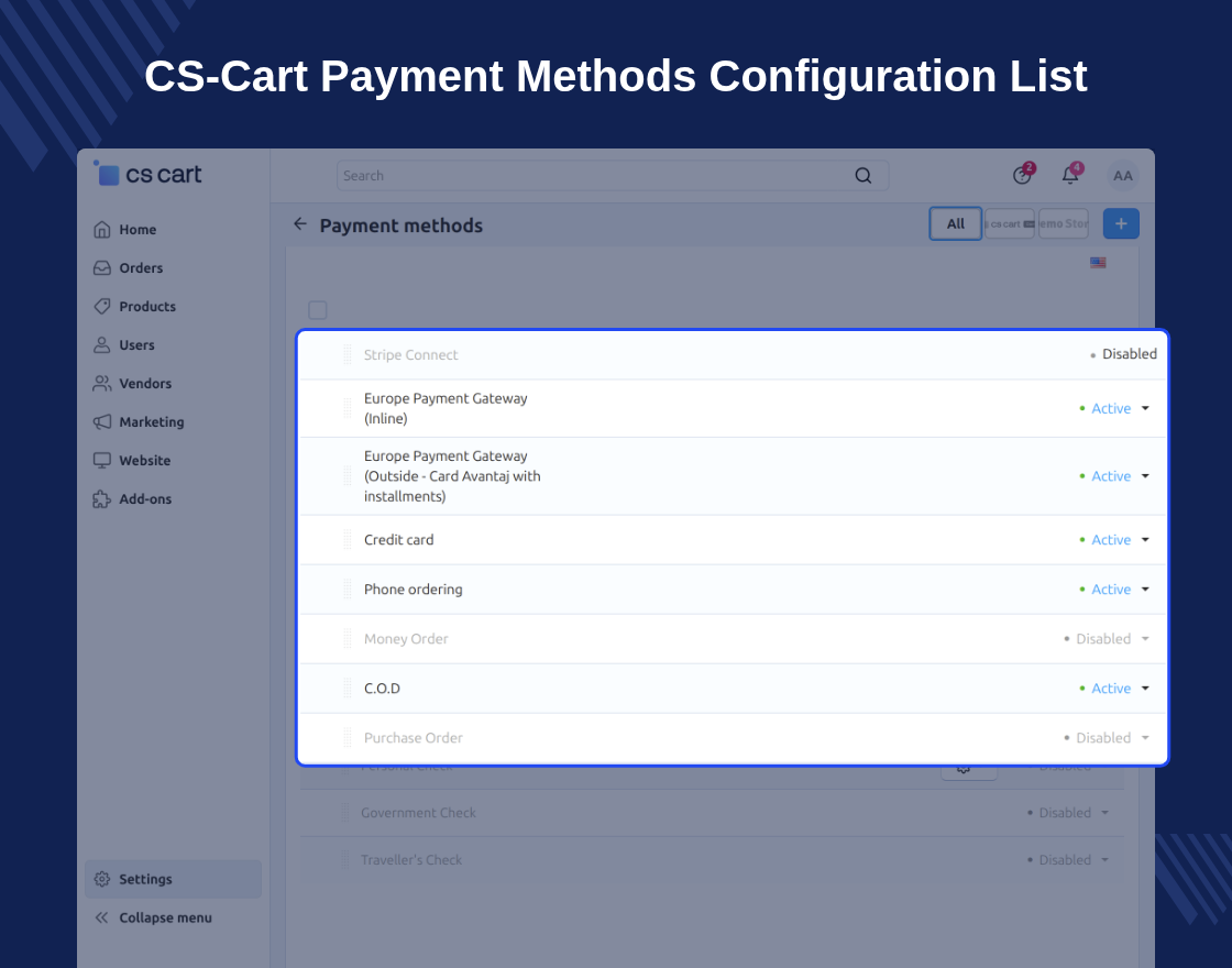 CS-Cart Credit Europe Bank - Virtual POS Payment Integration