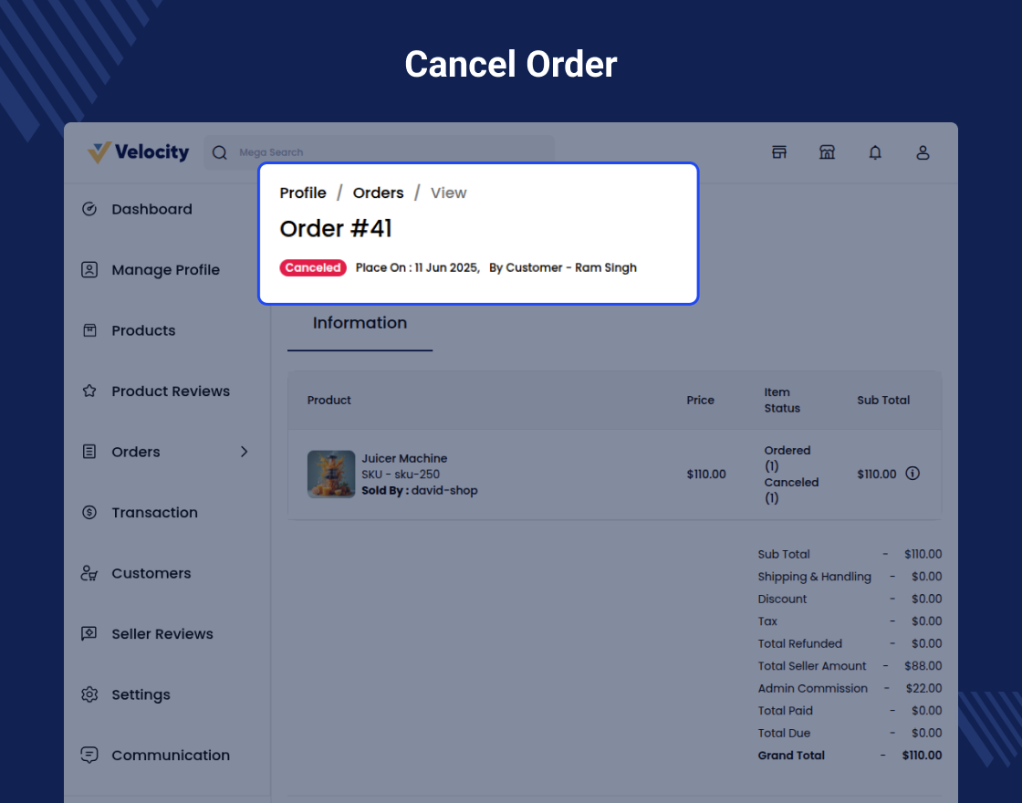 Laravel Marketplace Order Accept