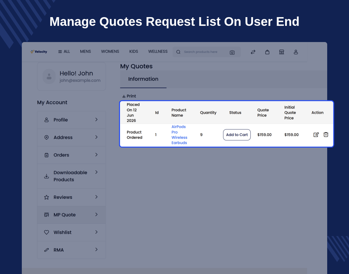 Laravel Marketplace Product Quote System