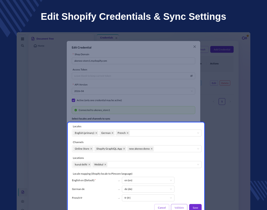 Pimcore Connector for Shopify