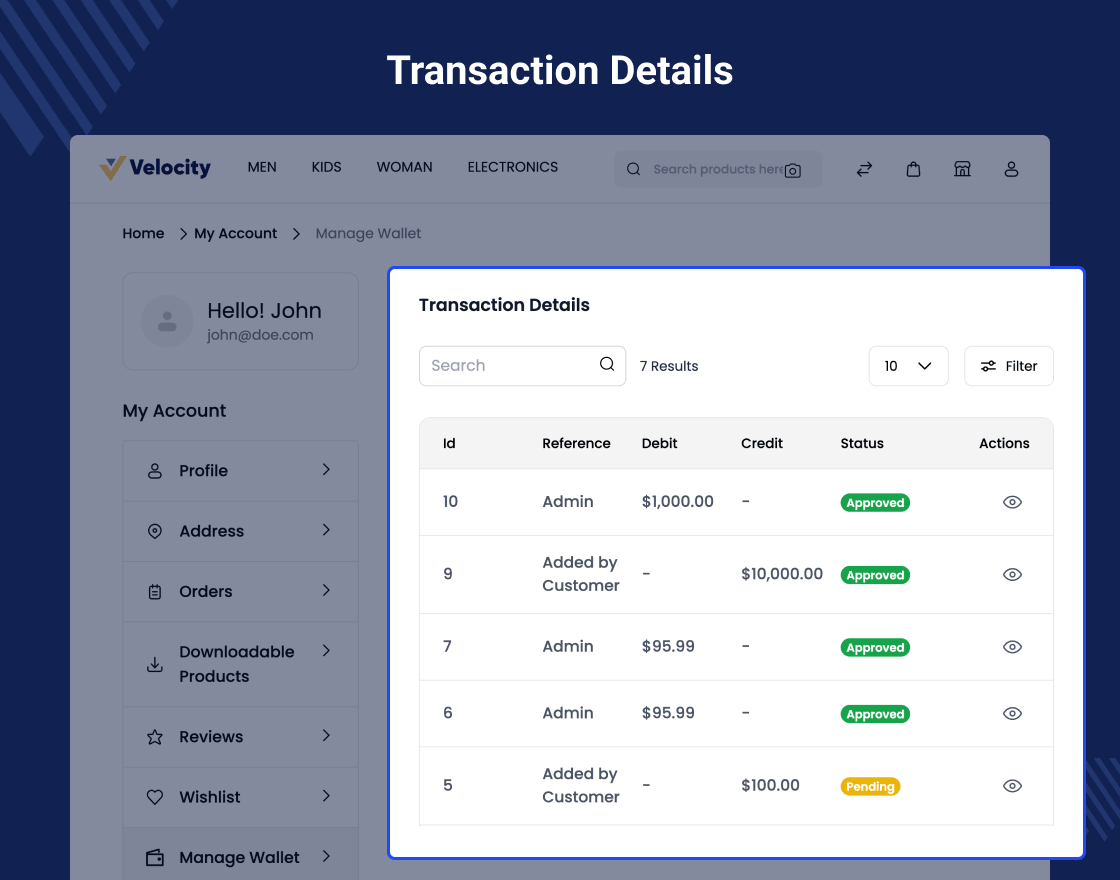 Laravel Multi Vendor Wallet System