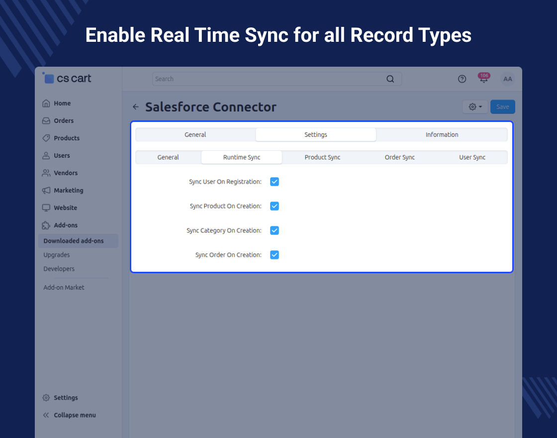 CS-Cart Salesforce Connector