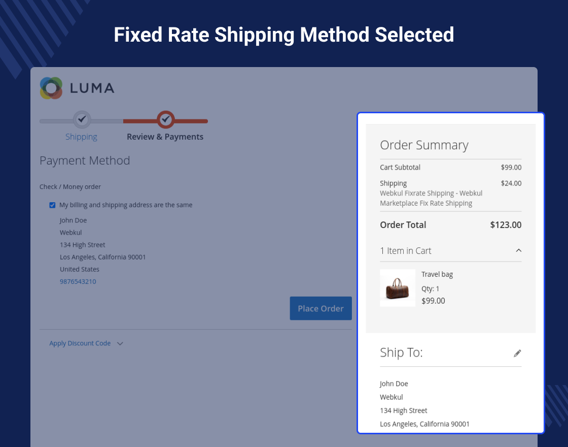 Magento 2 Fixed Rate Shipping Marketplace Add-on