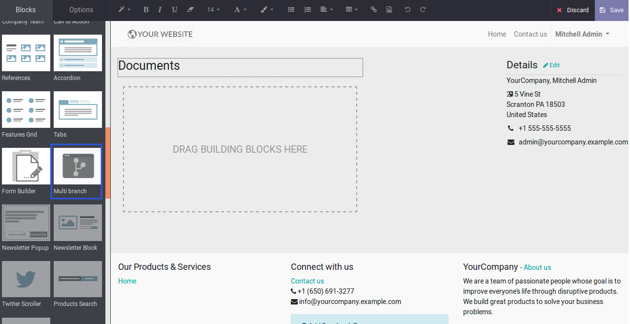 Odoo Multi Branch Website