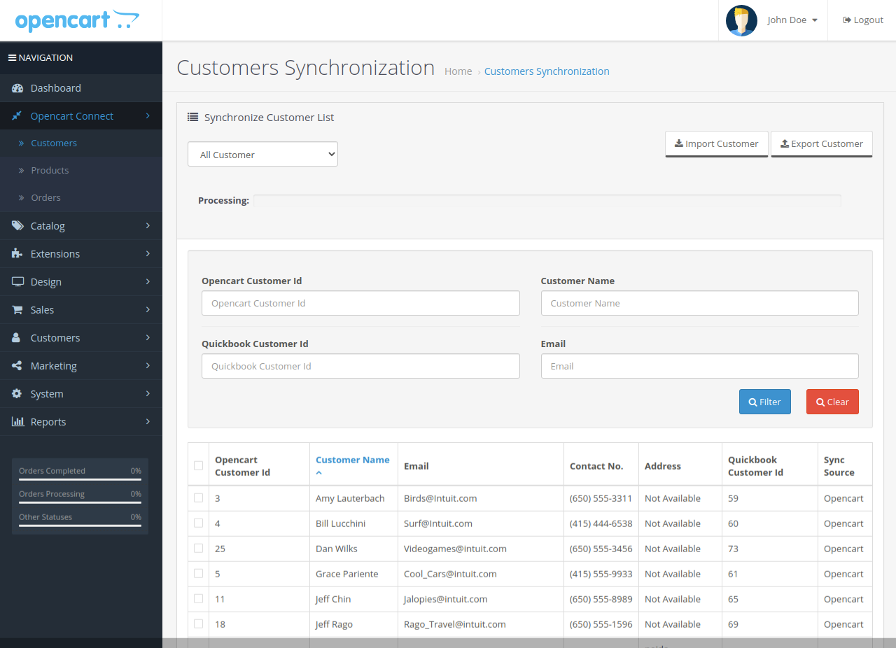 OpenCart Connect