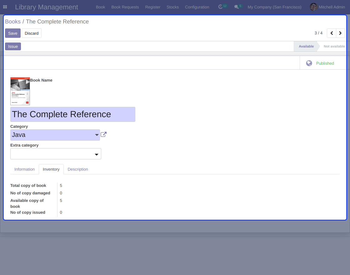 Odoo Website Library Management System