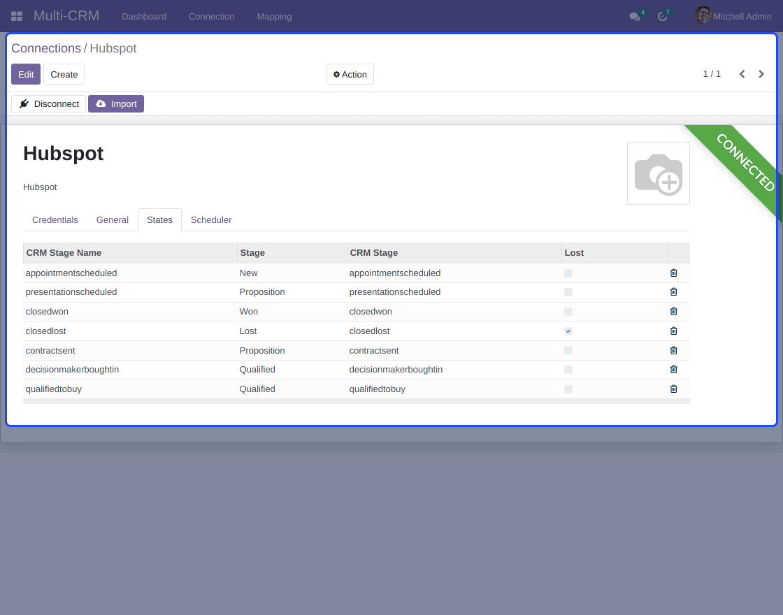 Odoo Multi CRM HubSpot Solution