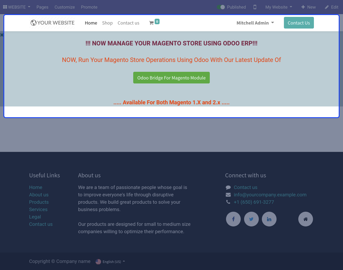 Odoo Website Promotion Bar