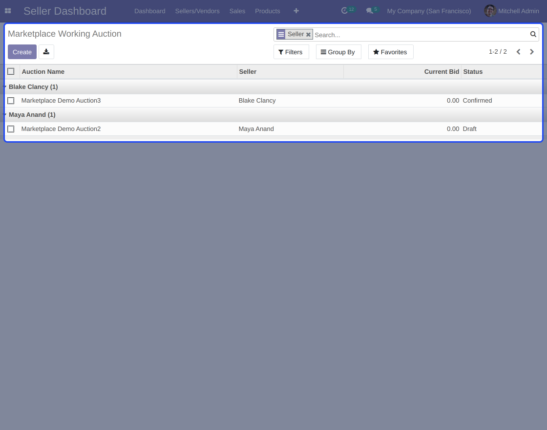 Odoo Marketplace Seller Auction