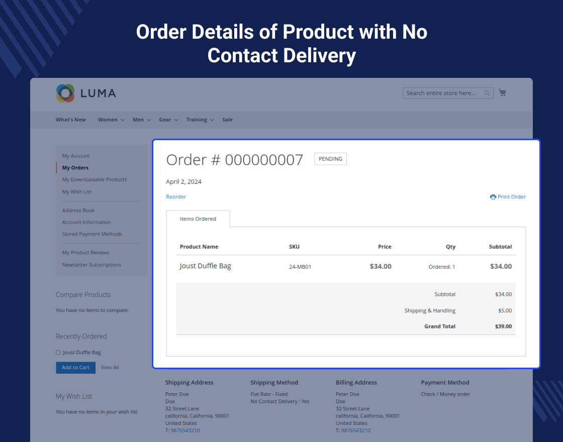 Magento 2 No Contact Delivery 