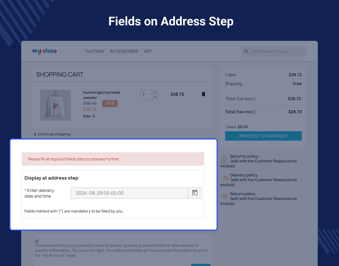 PrestaShop Checkout Custom Fields 