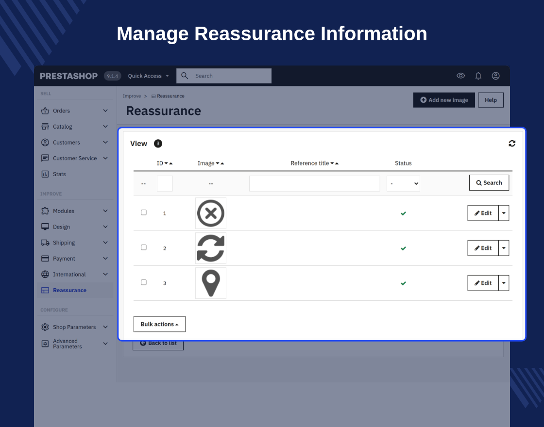Prestashop Advance Reassurance Block