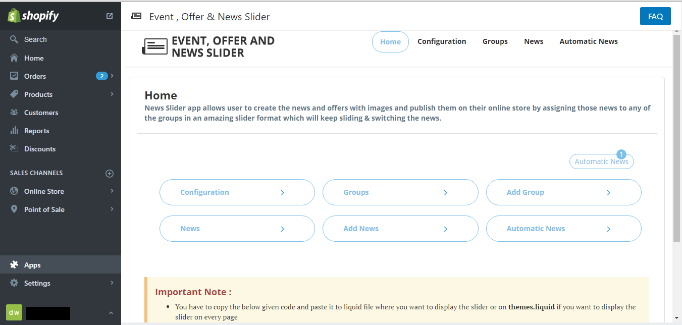 Event, Offer & News Slider for Shopify