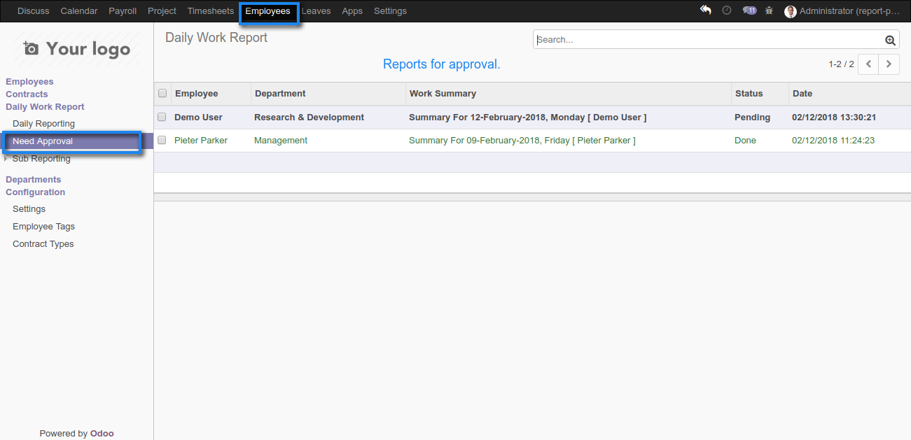 Odoo Employee Overtime Based On Work Reports