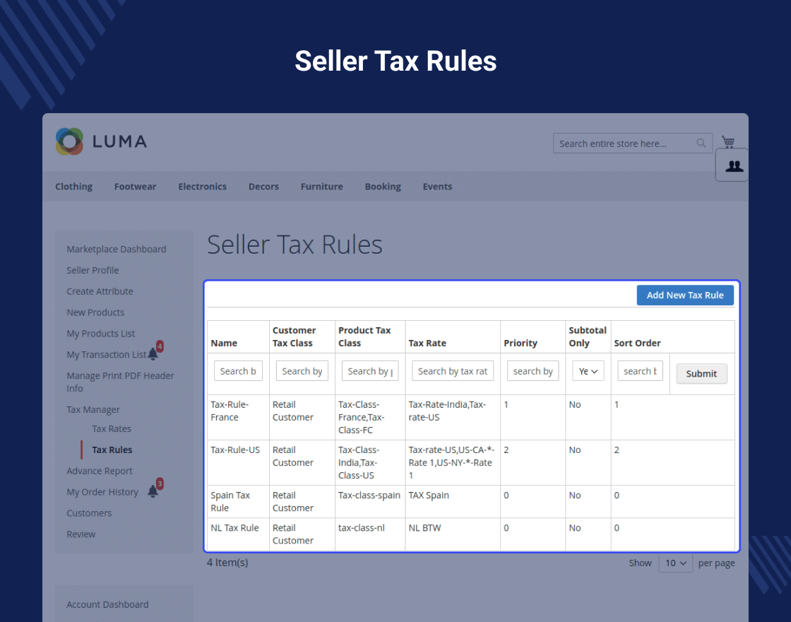Magento 2 Seller Tax Manager Marketplace Add-on