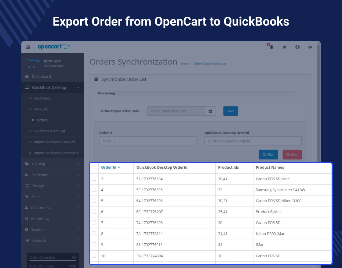 OpenCart QuickBooks Desktop Connector 