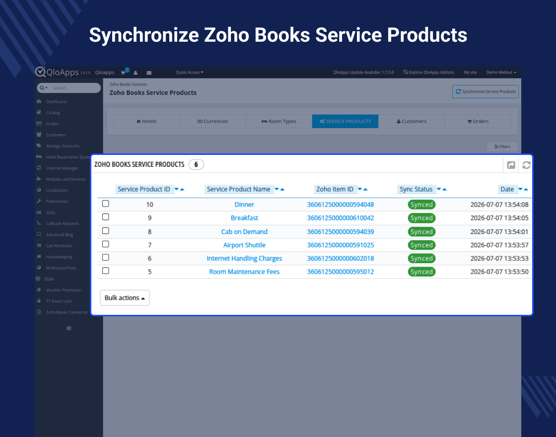 QloApps Zoho Books Connector