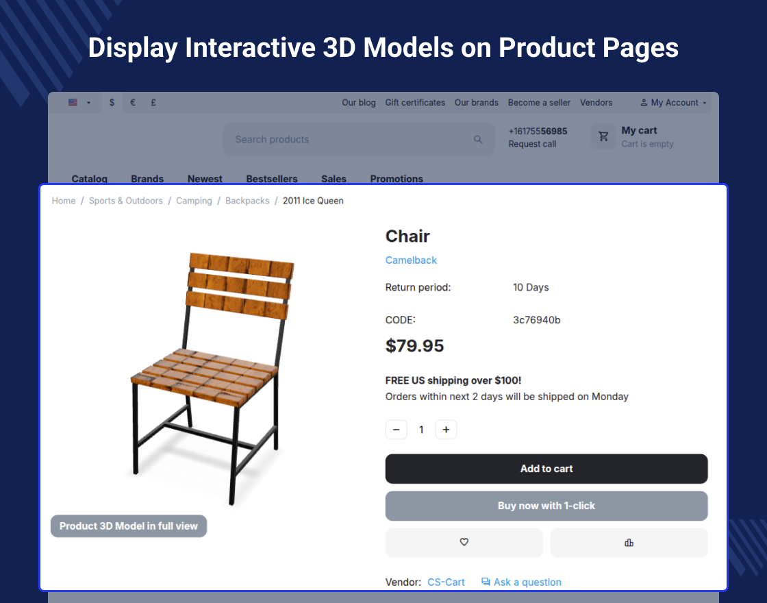 CS-Cart 3D Viewer Using Augmented Reality